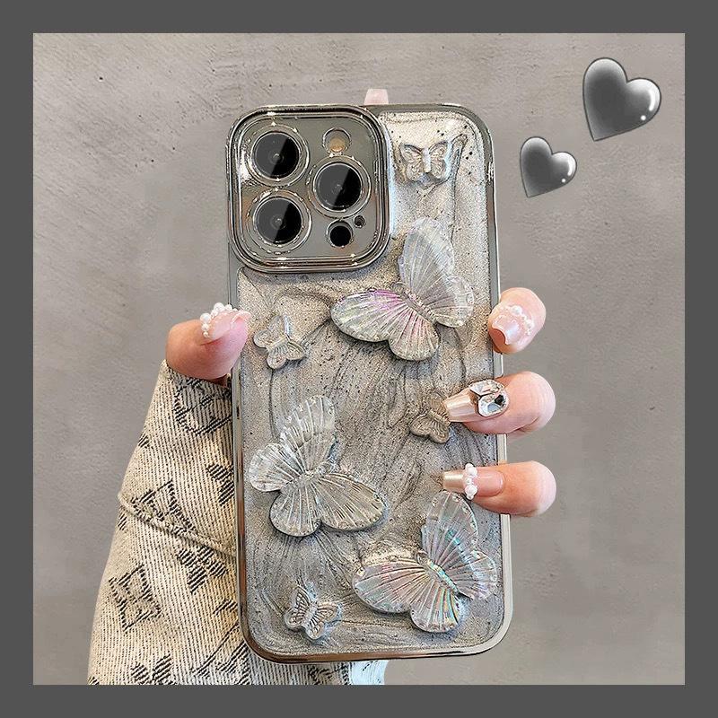 

Трехмерная бабочка из Японии и Кореи подходит для чехла для мобильного телефона Apple 15, эпоксидного гальванического чехла для iPhone14 13Promax с браслетом. iPhoneXS MAX