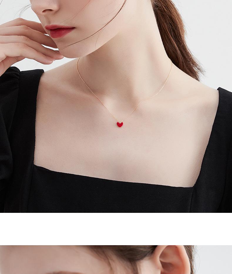 Colar de Prata de Lei 925 com Pingente de Coração Banhado a Ouro 14K - Joia de Verão Feminina de Alta Qualidade, Não Desbota