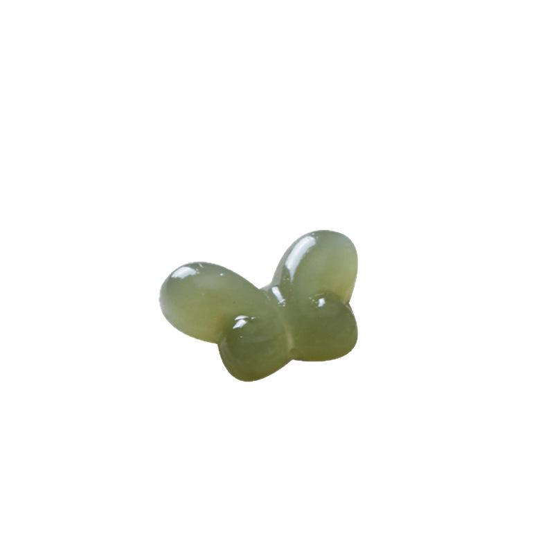 Natural Hetian Jade Butterfly Beads for DIY Jewelry Crystal Bracelet Accessories