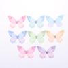 50Pcs 3D Organza Fabric Butterfly Appliques Gradient Color Double-Layer Simulation Mesh Butterfly Patch Translucent