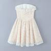 French first love straps waist and thin temperament mesh tutu skirt floral tube top skirt seaside holiday skirt women