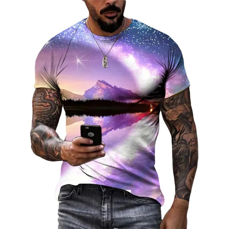 Fashion Unisex Starry Sky Graphic T Shirts Summer Casual Men 3D Printed Streetwear Hip Hop Personality Short Sleeve Tees Tops