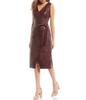 Women Soft Lambskin Formal Handmade Dress Genuine Leather Dress Stylish Burgundy