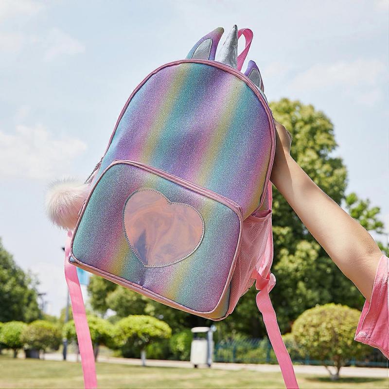 Kinderrucksack Mädchen Regenbogen Schultasche Einhorn Große Kapazität Kinderrucksack Studentin Cartoon Schultasche Mädchen Kleine Prinzessin Rucksack Lig
