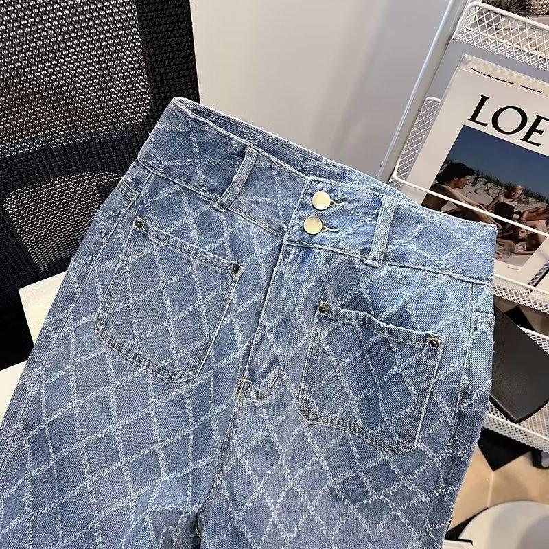 JYL Мужские джинсы Летние Глиняно-окрашенные Рваные Прямые Свободные Американский Винтаж Денимовые Брюки XXXL