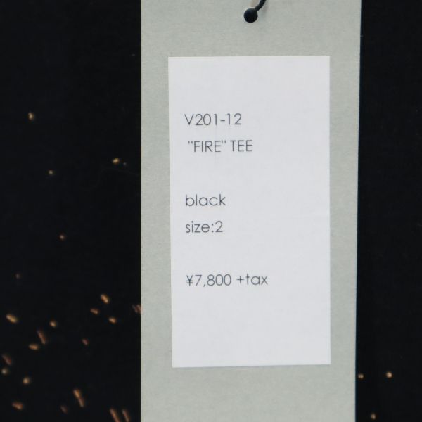 unused VAST222 20ss FIRE Print Short sleeve T-shirt 2 black Rubber soul Men's Used