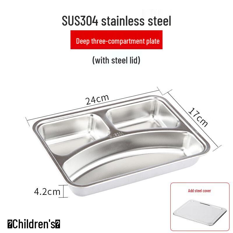 Stainless Steel Rectangular Meal Tray