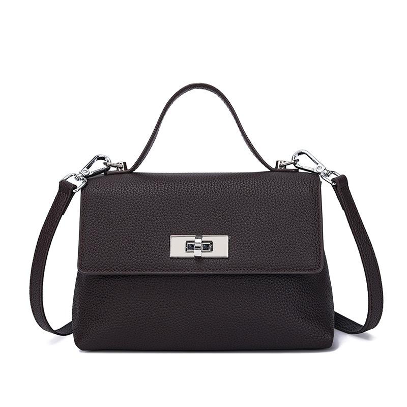 Cowhide Bag Women's Crossbody Bag Handbag Women's Niche Everything Small Square Bag Retro Commuter Shoulder Bag