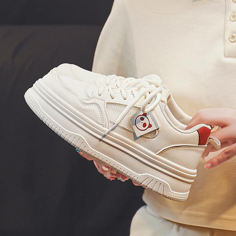 

Little white shoes women s summer new mesh shoes platform heightening casual shoes breathable board shoes panda shoes 37 красный
