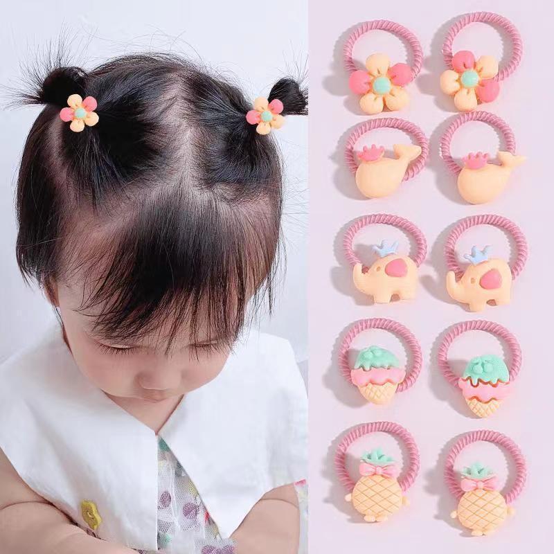 Non-Damaging High-Elastic Hair Ties: Gentle Rubber Bands for Kids' Hairstyles