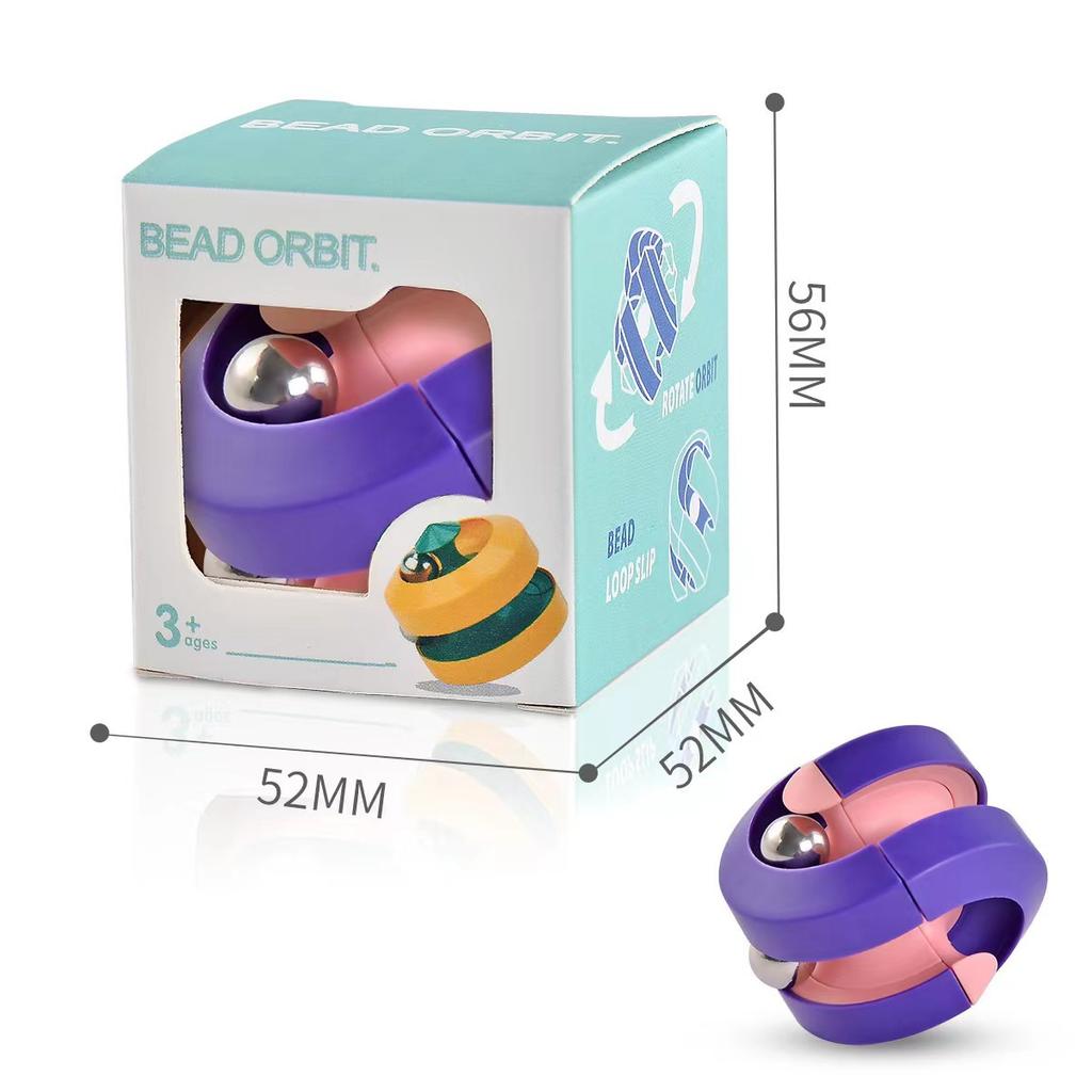Orbit Ball Fidget Toys Decompression Anxiety ADHD Stress Relief Spinning Toy Beads Track Ball Gifts Kids Adults