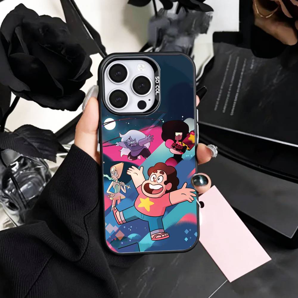 L-LGBTQ  S-Steven U-Universe   Phone Case For iPhone17,16,15,14,13,12,11 Plus,Pro Max Colored Silver Plated Inside Cover