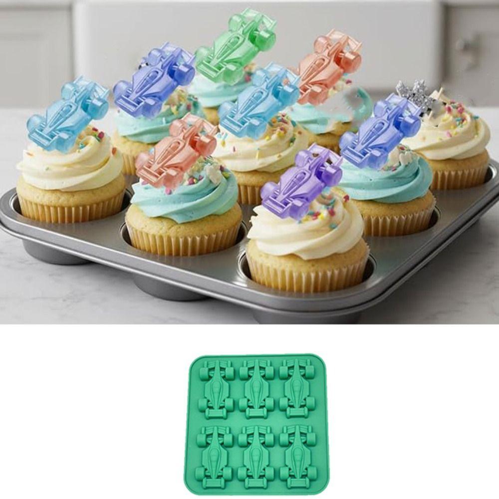 Silicone Formula Racing Car Ice Mold Non-stick Baby Food Mold Racing Car Jelly Mold  Summer