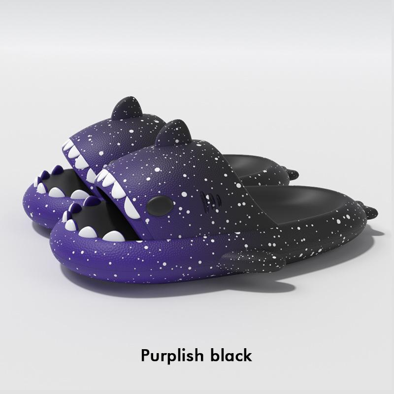 Fashion Cute Cartoon Shark Slippers For Women Men Gradient Color Summer Platform Shoes Night Glowing Style Couples Home Street Slides