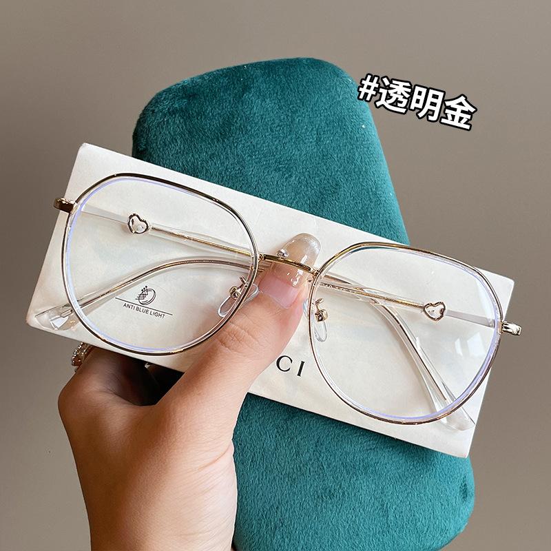 Fashion Style Eyeglass Frame For Women  Material Blue Light Blocking Women'S Glasses Round Shape Decorative Glass