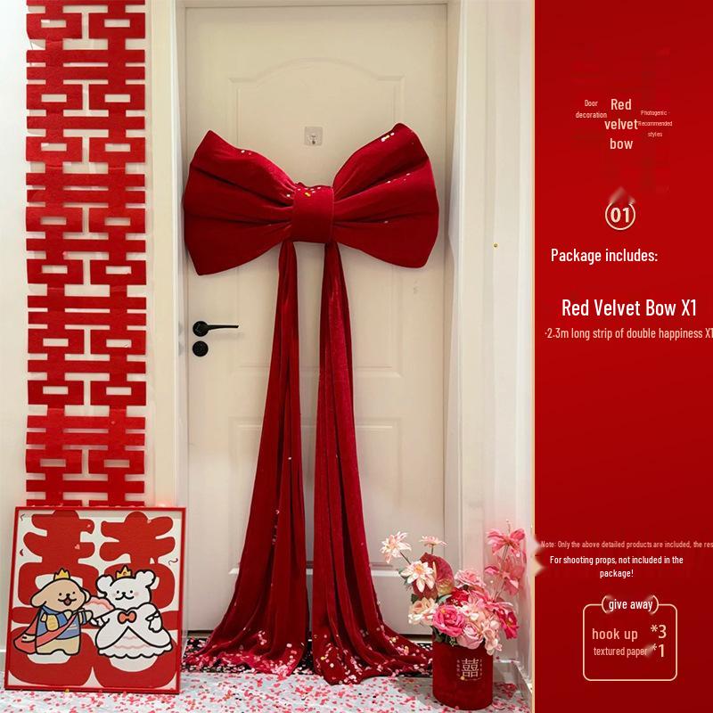 Extra Large Wedding Room Decoration Set: Bows & Streamers for Groom & Bride's Bedroom & Living Room Background