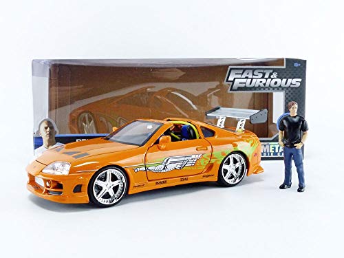 1:24 F&F Brian's Toyota Supra with Braian O'Coner Fast and Furious Diecast Car