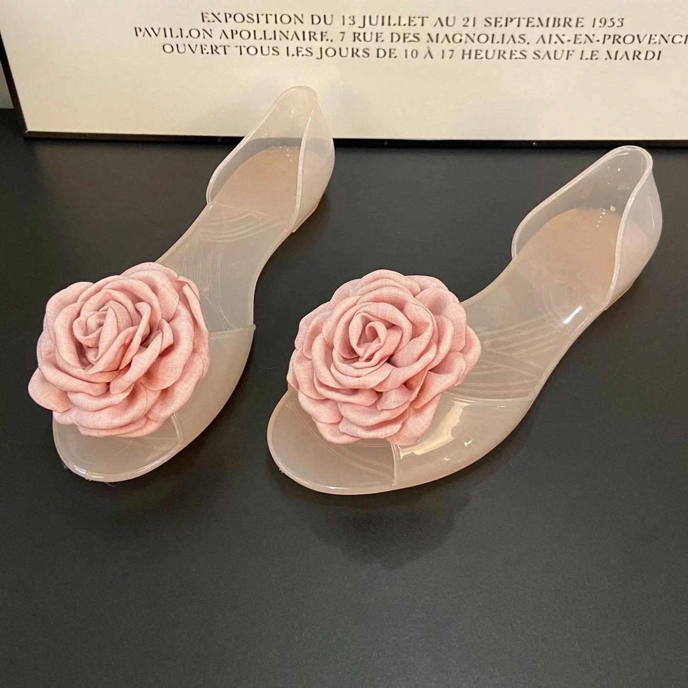 Новые модные прозрачные сандалии женские желеобразные сандалии летние туфли на плоской — фото 14