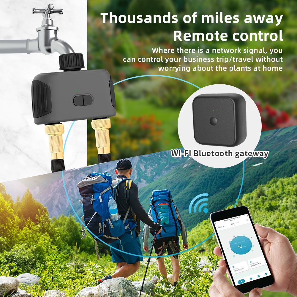 WiFi Smart Water Timer Bluetooth Gateway Irrigation Controller Automatic Garden Watering System Rain Delay Control Water Valve