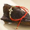 Teamer Charms Croce Ortodossa Bracciale con Catena a Corda Rossa Nera Acciaio Inossidabile Per Donna Uomo Gioielli Gesù Cristo Regalo Nuovo