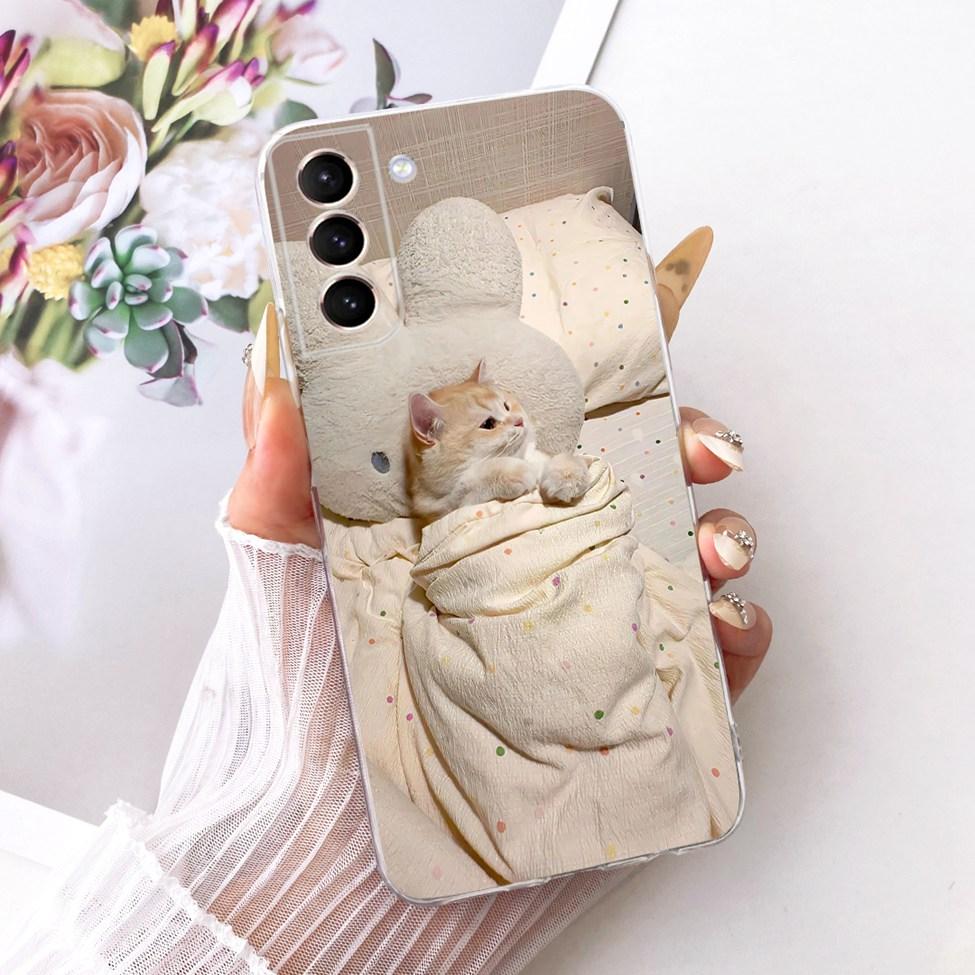 Clear For Samsung S21 Plus Case SM-G996B Aesthetic Luxury Cute Fashion Flower Funny Painted Casing For Samsung Galaxy S21+ Cover