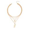 Gold-plated Crystal Serpentine Necklace New Banquet Jewelry Set Fashion Personality Multi-layer Necklace Women