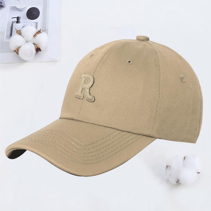 New R letter color baseball cap women's summer soft top sunshade cap student couple sun hat