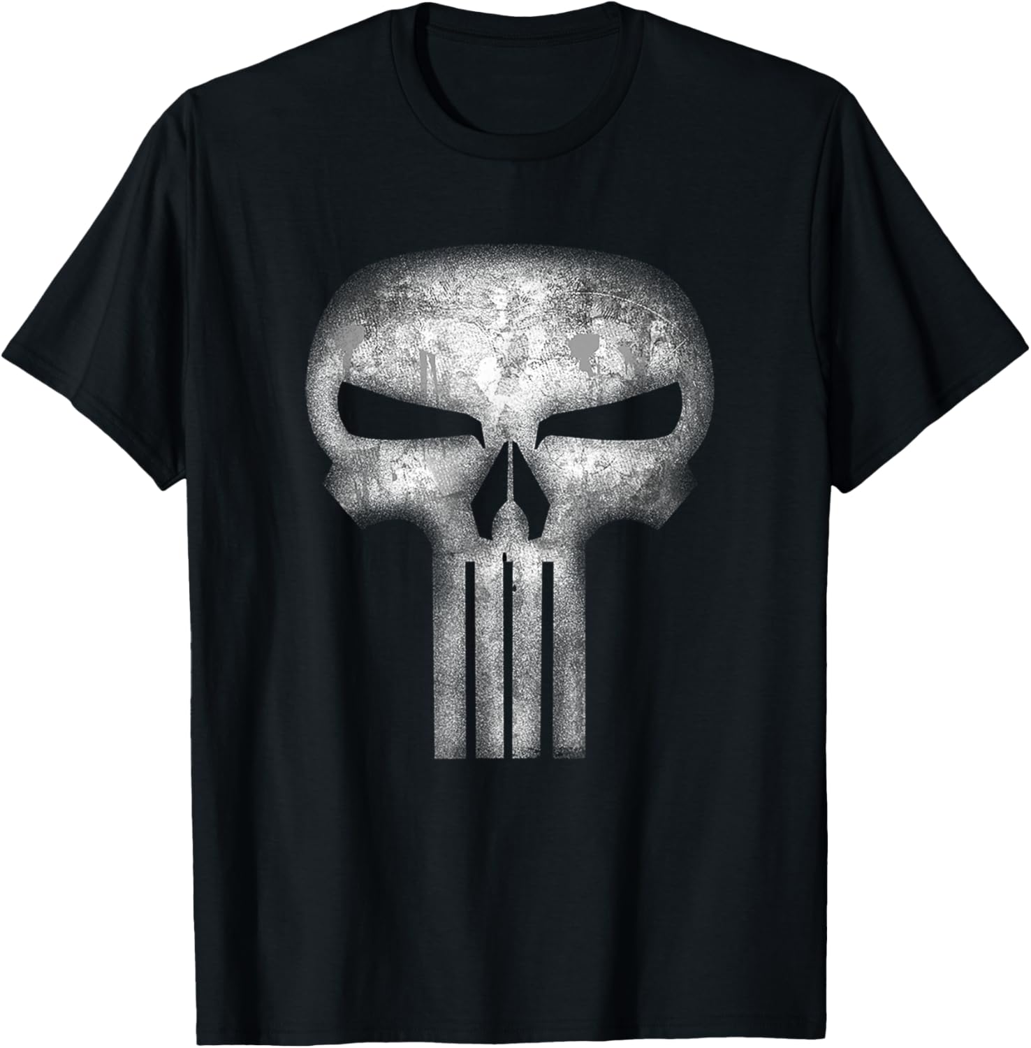 Marvel Punisher Classic Skull Icon Distressed Chest Logo T-Shirt S