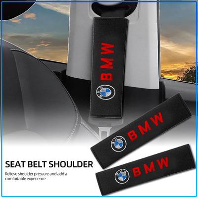 2Pcs Car Safety Belt Shoulder Cover Pad Plush Seat Belt Shoulder For M Performance 1 3 5 7 Series M3 M4 M5 M6 X1 X3 X5 X6 X7 E30 E34 E36 E39 E4