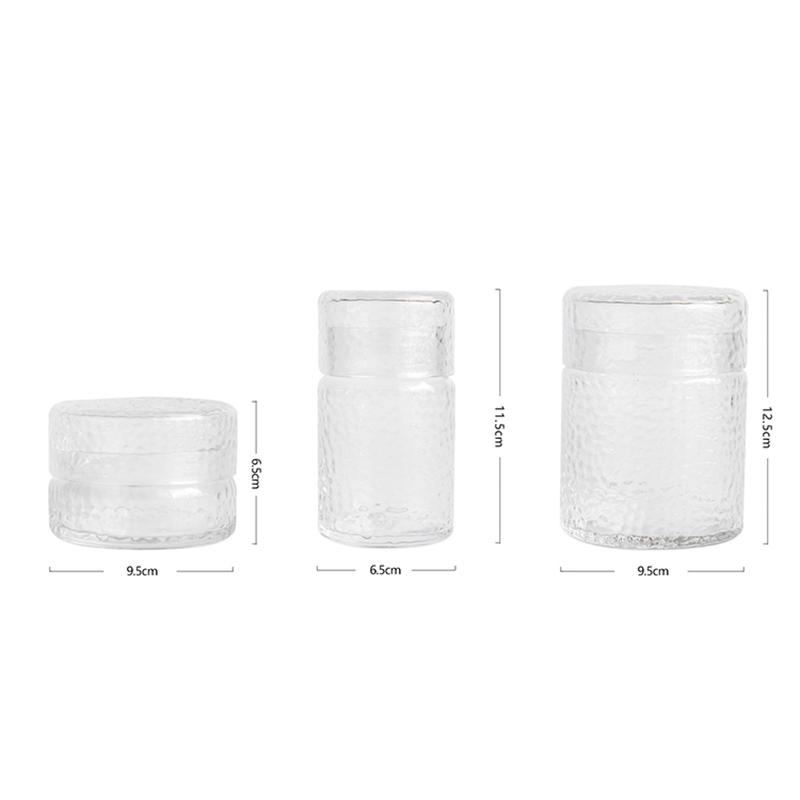 Creative Glass Storage Jar Sealed Tea Caddy Hammered Candy Jewelry Box Transparent Glass Coffee Bean Nut Storage Jar Home Decor