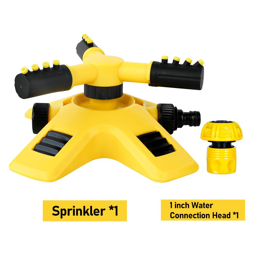 360 Degree Automatic Rotating Sprinkler Head 3-Arm Water Sprinkler Garden Lawn Large Area Coverage Water Sprinkler Irrigation