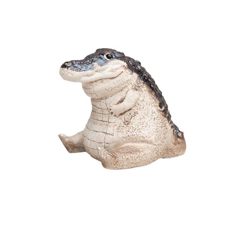 Baby Crocodile Garden Ornament for Home Dining Table Decoration, Resin Handicraft, Animal Figurine