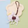 Women Leather Camel Bag Pendant Keychain Cartoon Animal Keyring Cute Ornament