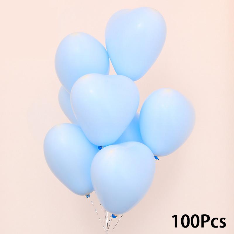 

100 шт., товары для вечеринок, дня рождения, свадьбы, разноцветные шары в форме сердца, декор для детского душа, латексные шары, макароны, цвета 10 дюймов синий