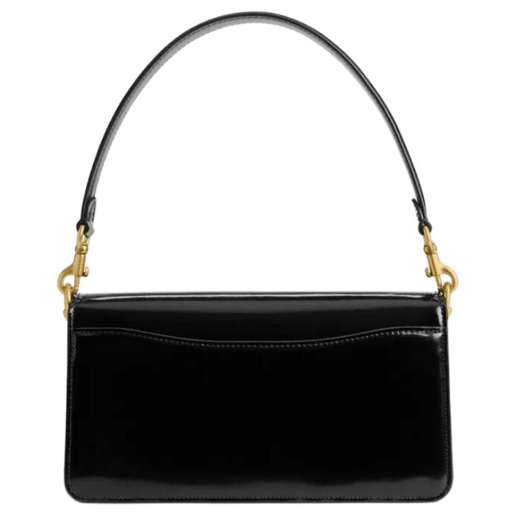 Coach Tabby 26 Quincaillerie Dorée Bandoulière Amovible Cuir Lisse Sac à Main Bandoulière Sacs Moyen pour Femmes Noir CW631-B4BK