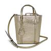 Used 10833 Mini Perry Tote 152372 272 7924 Nappa Wrinkle Finish 2-Way Shoulder Bag with Foil-Stamped Logo In Metallic
