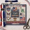 Liberty Bell Cross Stitch 250th Anniversary Kit, Independence Day Theme, Red White Blue Threads Fourth Of July Stitching Set Embroidery Set, Patriotic