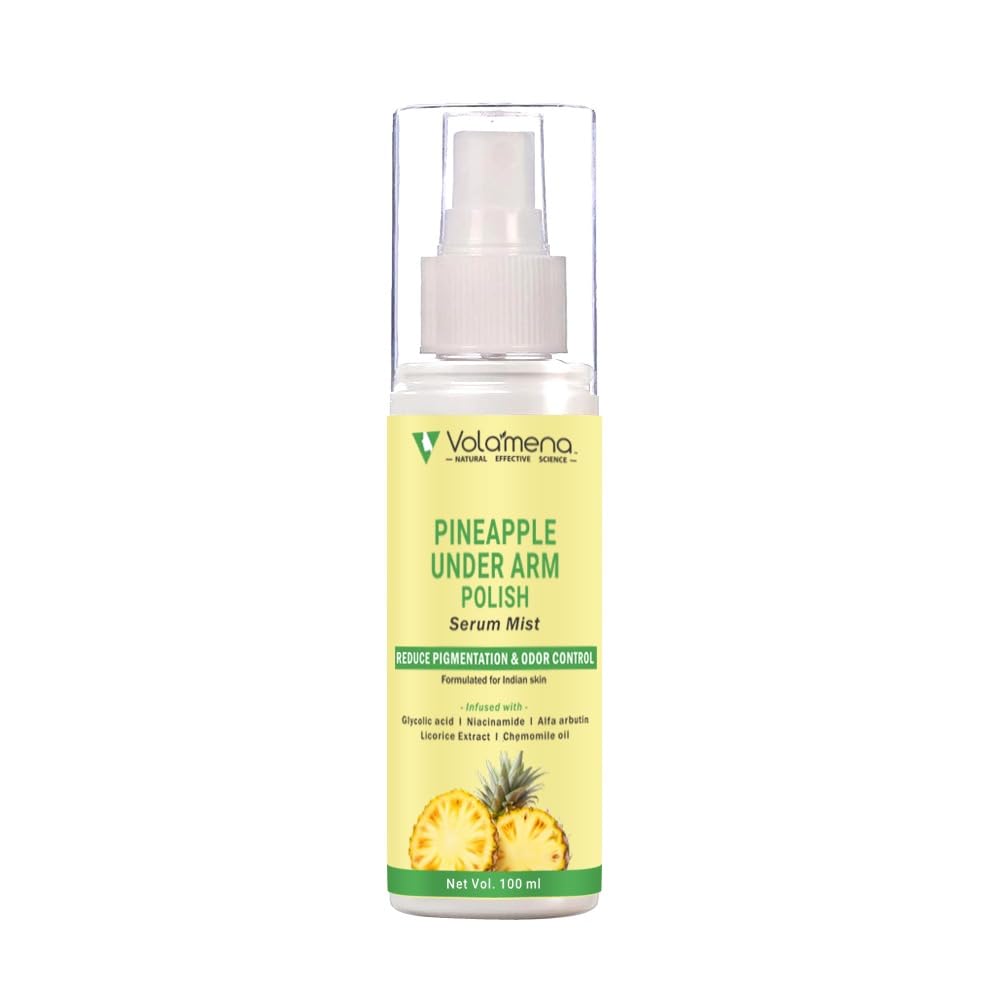 Volamena Organics Pineapple under arm Polish serum, With Glycolic Acid, Niacinamide Fro fades Underarm Darkness, 100 ml
