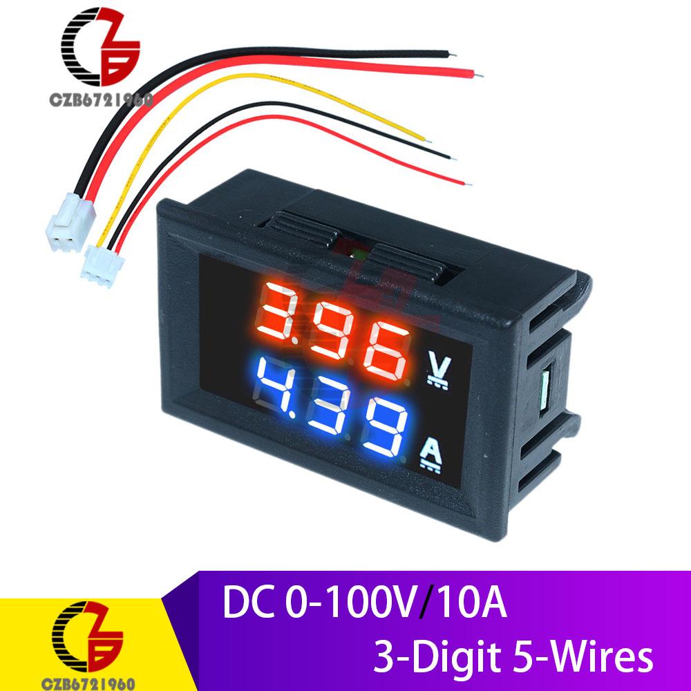 High Accuracy DC 100V 10A Digital Car Voltmeter Ammeter Motorcycle Voltage Indicator Tester Current Meter Replace USB Tester 12V