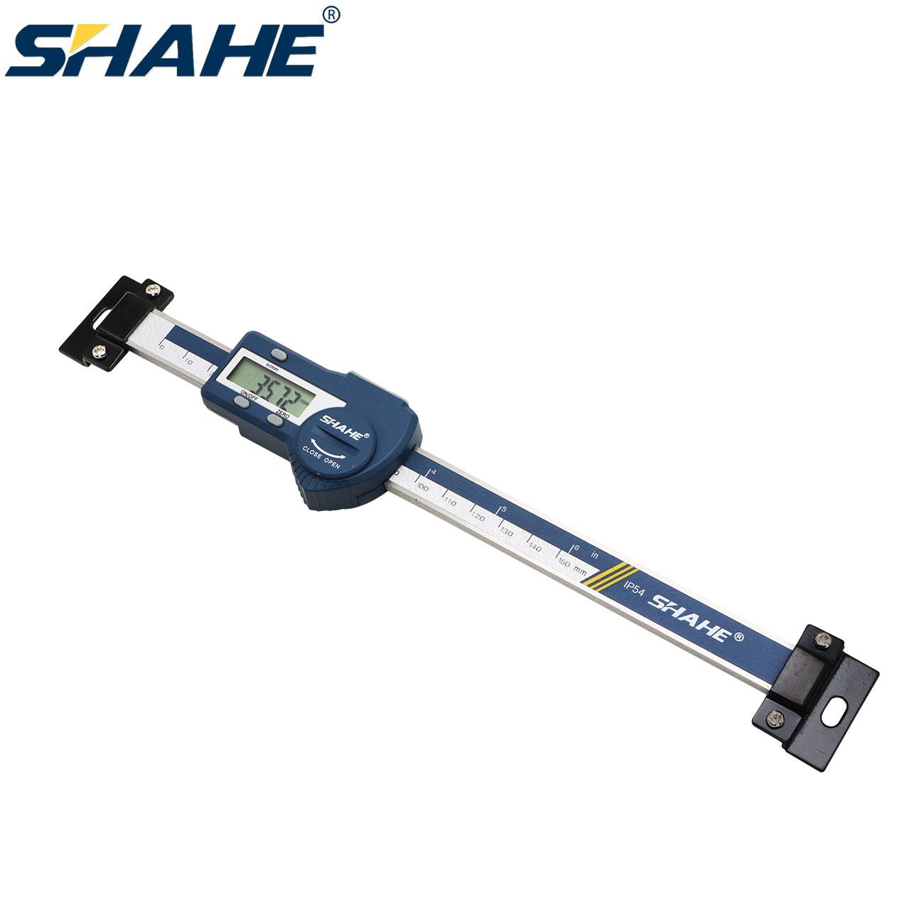SHAHE Horizontal Type Linear Scale Ruler Stainless Steel Linear Scale LCD Display Inch Metric Caliper Scale Measuring Tools 0-100mm