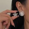 French Sweet and Cool Lava Texture Star Stud Earrings, Women's Diamond-set Simple and Advanced Sense of Light Luxury Temperament Unique Earrings