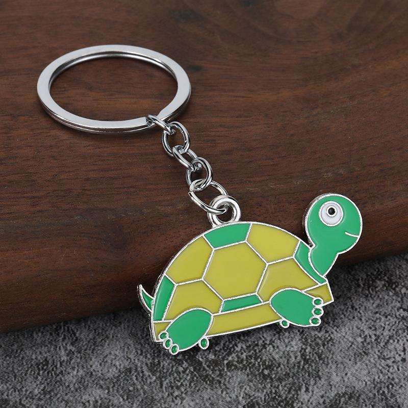 Cute Cartoon Turtle Enamel Keychains Bright Color Design Sturdy Metal Ring For Bag Decor Key Storage Gifts For Turtle Fans