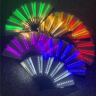 Glow Katlanır Led Fan Dans Işığı Gece Gösterisi Cadılar Bayramı Noel Rave Festivali
