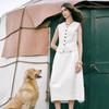 Chuyu Women's Old Money Style Micro-Wrinkle Vest & Skirt Set