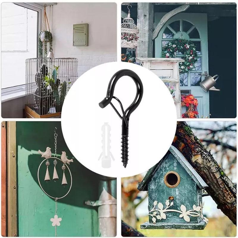 20Pcs Screw-in Hooks Q-Hanger Hook Screw Safety Buckle for Outdoor String Lights