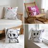 Cushion Cover Washed Linen Soft Breathable Decorative Case For Sofa Home BBoykisser Silly Cat Cute Pillow Cover