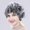 New Knitted Rex Rabbit Fur Hat For Women Winter Warm Natural Fur Hats Thick Outdoor Girl Fashion Real Rex Rabbit Fur Caps