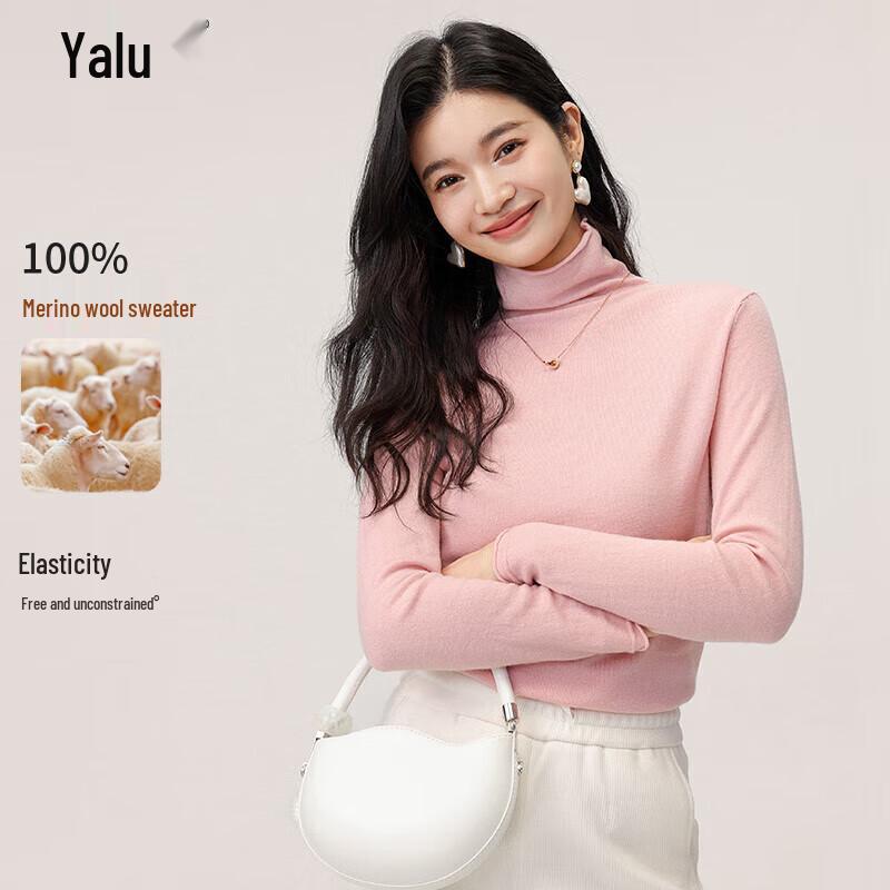 Yalu Women's Pure Wool Turtleneck Knit Sweater