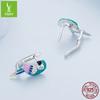 Colorful Dripping Parrot Ear Buckle, Niche Design S925 Silver Bird Earrings Earrings