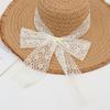 New Style Sun Hat for Women's Outdoor Travel Sun Protection Straw Hat Lace Strap Vacation Beach Hat Sun Hat